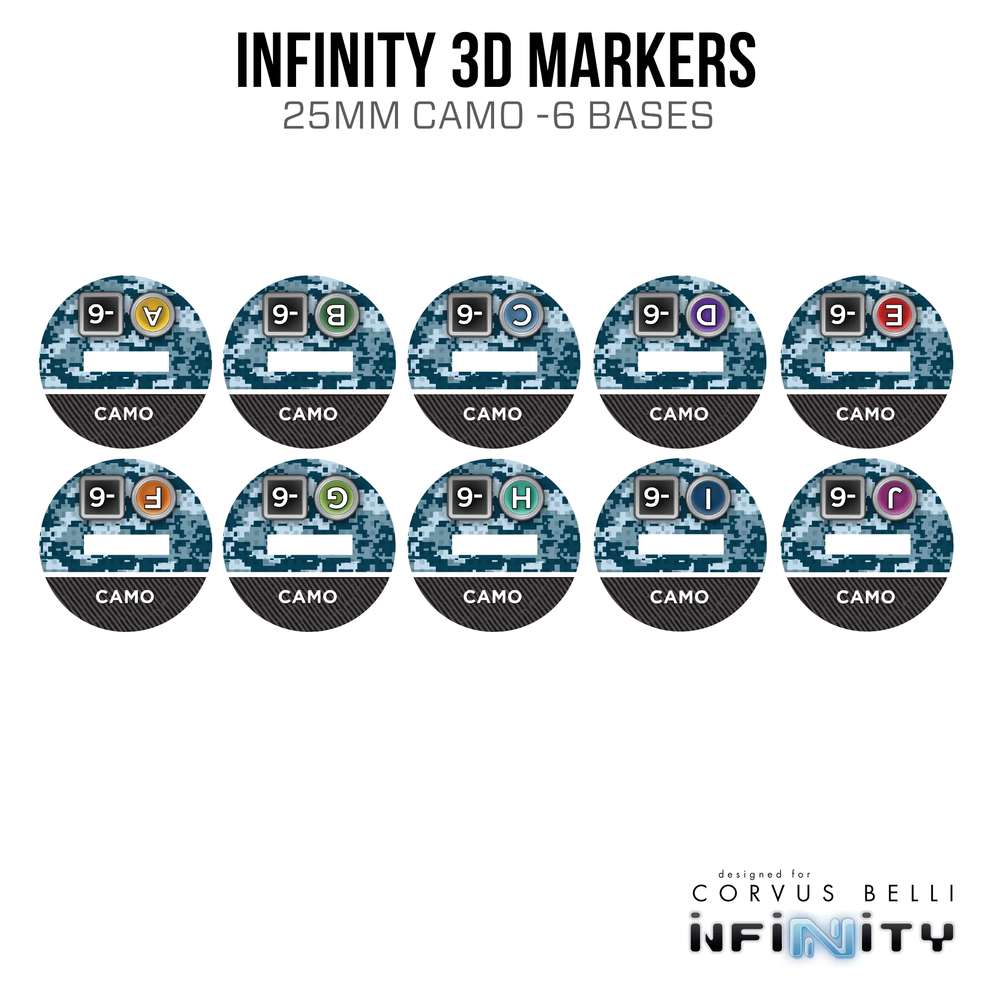 Infinity 3D Markers: Malignos (25mm Camo -6, Cybermask) - Image 3